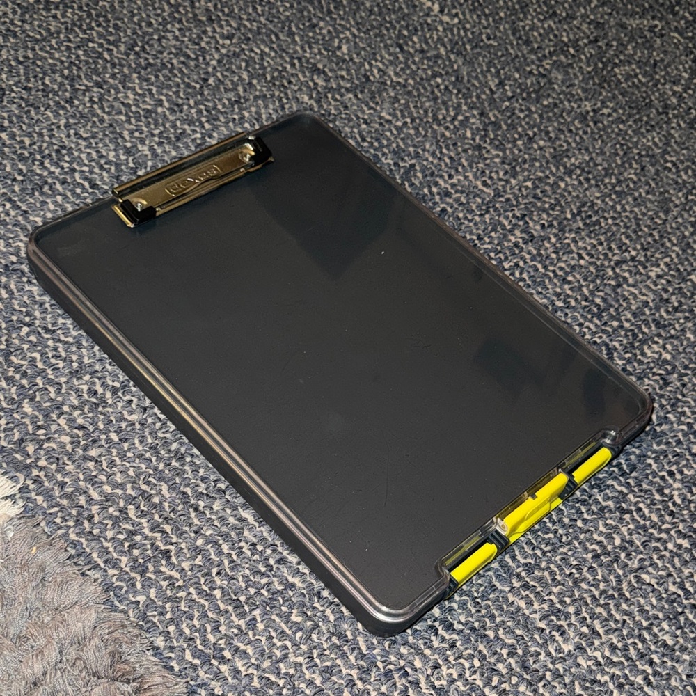 Black and Yellow Clip Board Holder